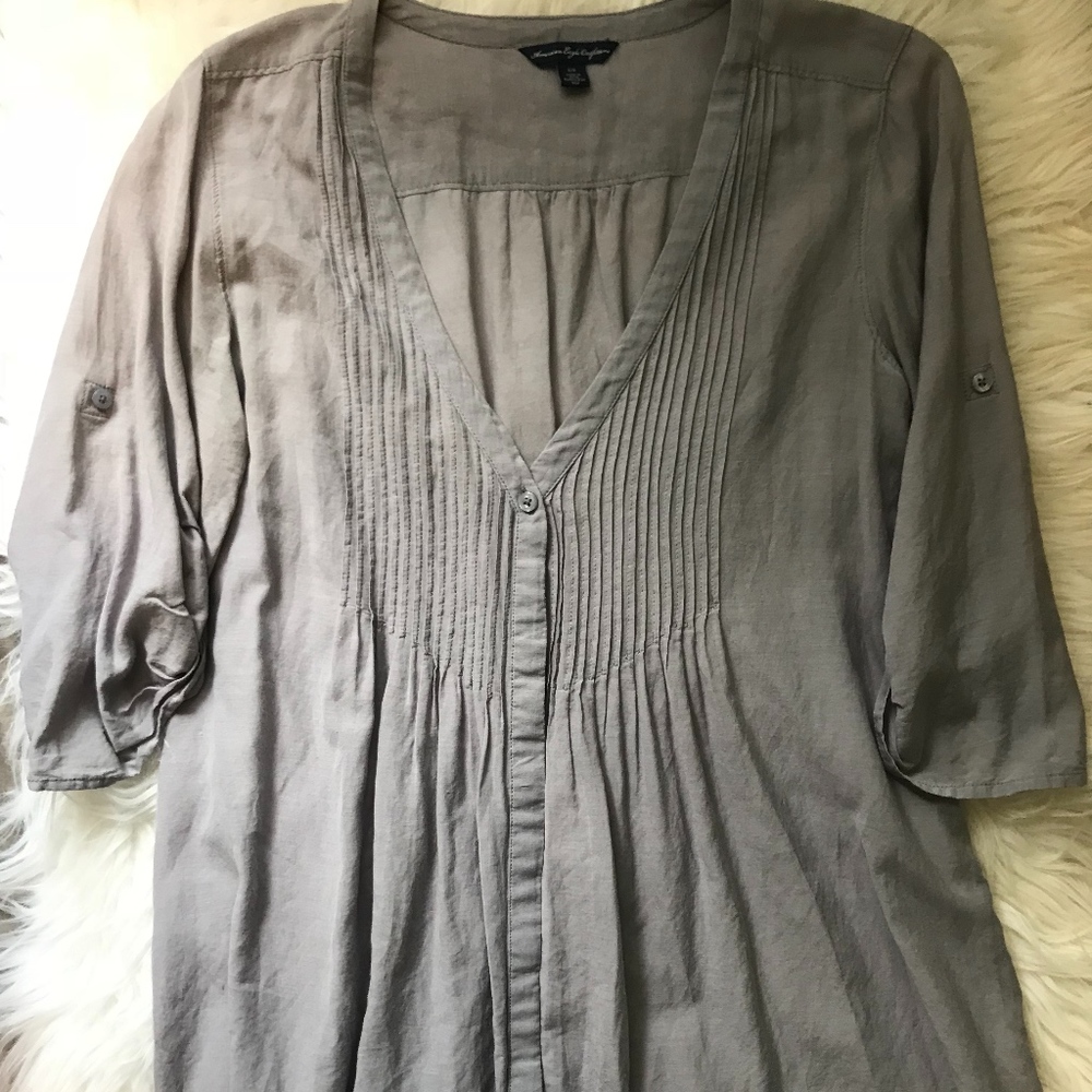 American Eagle Quarter Sleeve Peasant Blouse